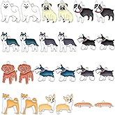 COGCHARGER 24 Pieces Enamel Dog Charms Pendants Brass Enamel Animal Charm with Jump Ring Mixed Color for Jewelry Necklace Bracelet Earring Making Crafts