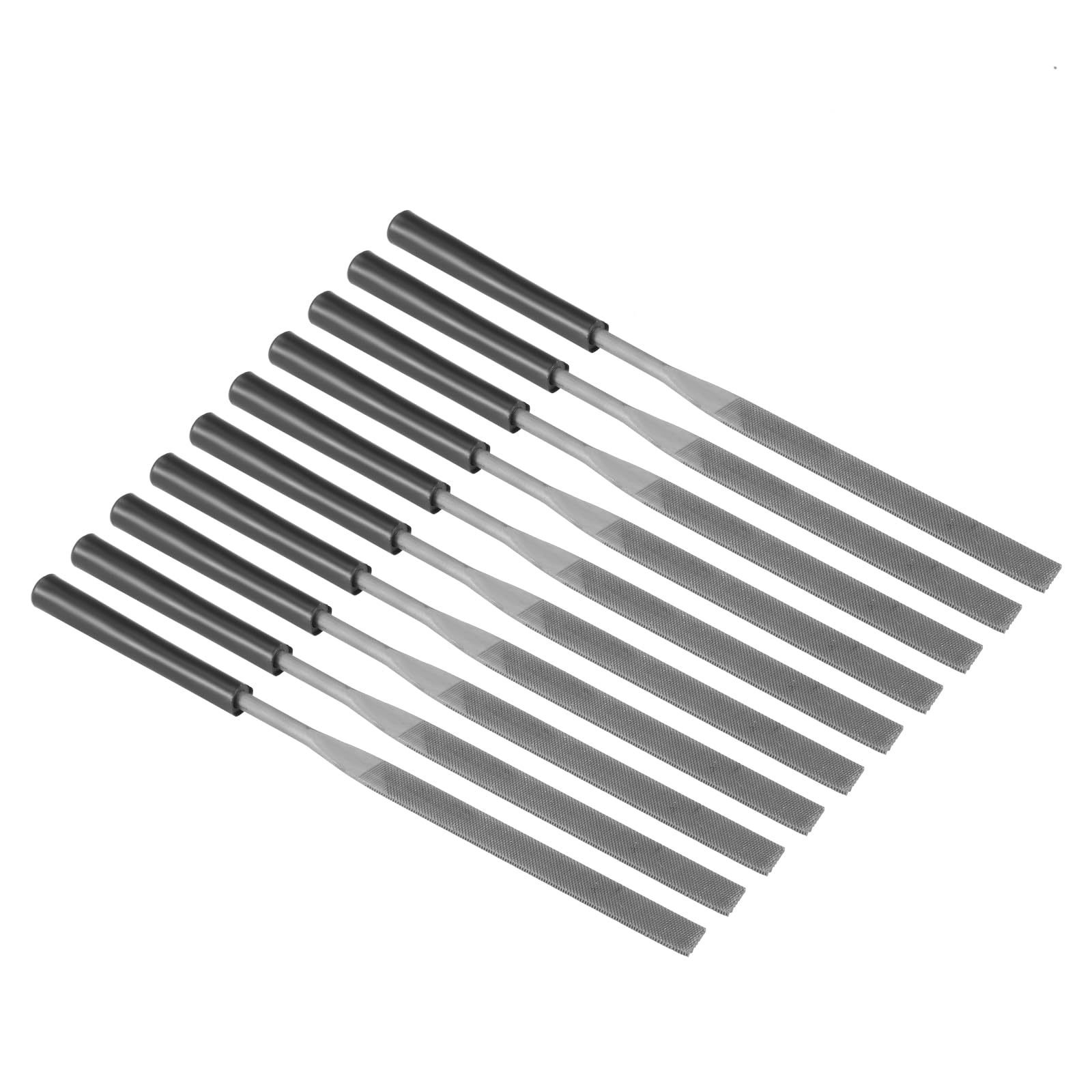 CoCud Flat Needle File, 4mm Shank Size 160mm Total Length, Steel Rasps Files with Nonslip Handle - (Applications: for Workshops), 10-Pieces
