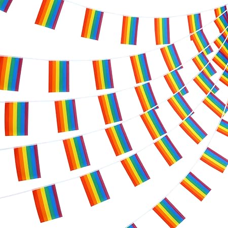 Amazon Com 66 Feet Rainbow Flag Pride Flag String 76 Pieces