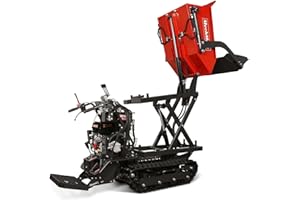 MechMaxx 1100Lbs Capacity Wheel Barrow 302cc 10HP E-Start Gas Engine Tracked Dumper,with Front Shovel/Hydraulic Tipping and Lifting, Model D50HTFL
