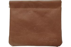 Moplusea Genuine Leather Small Coin Purse Wallet With Keychain Mini Change Purse Coin Pouch Holder For Men (Brown Squeeze)