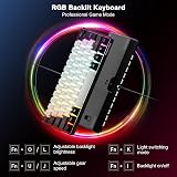 Snpurdiri 60% Wired Gaming Keyboard RGB Backlit Ultra-Compact Black White view 2