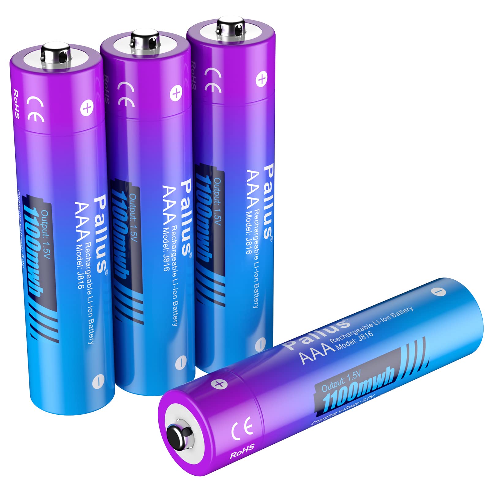 Mua Pallus AAA Rechargeable Lithium Batteries, 4 Pack Triple A LiIon