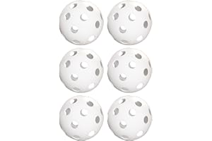 Crown Sporting Goods 12-inch Plastic Softballs, 6-Pack - Plastic Perforated Practice Balls for Sports Training - Indoor or Outdoor Sports Equipment for Coaching, Drills, & Intramurals (White)