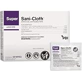 PDI Super Sani-Cloth Germicidal Disposable Wipe, Large, Individual, 5" x 8"