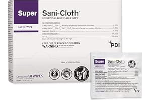 PDI Super Sani-Cloth Germicidal Disposable Wipe, Large, Individual, 5" x 8"