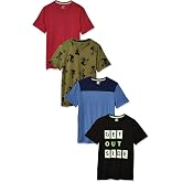 Amazon Essentials Boys and Toddlers' Short-Sleeve V-Neck T-Shirt Tops