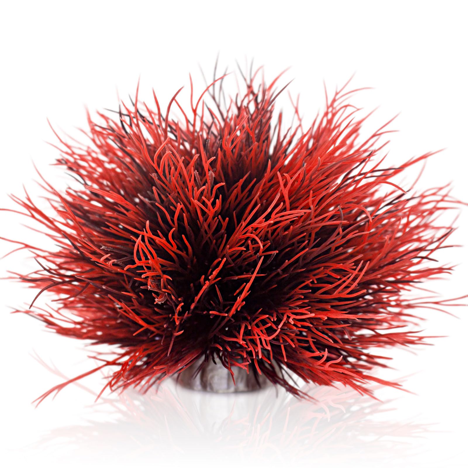 TAOMYPETS Fish Tank Decorations Aquarium Plants Plastic Artificial Décor (Black Red)