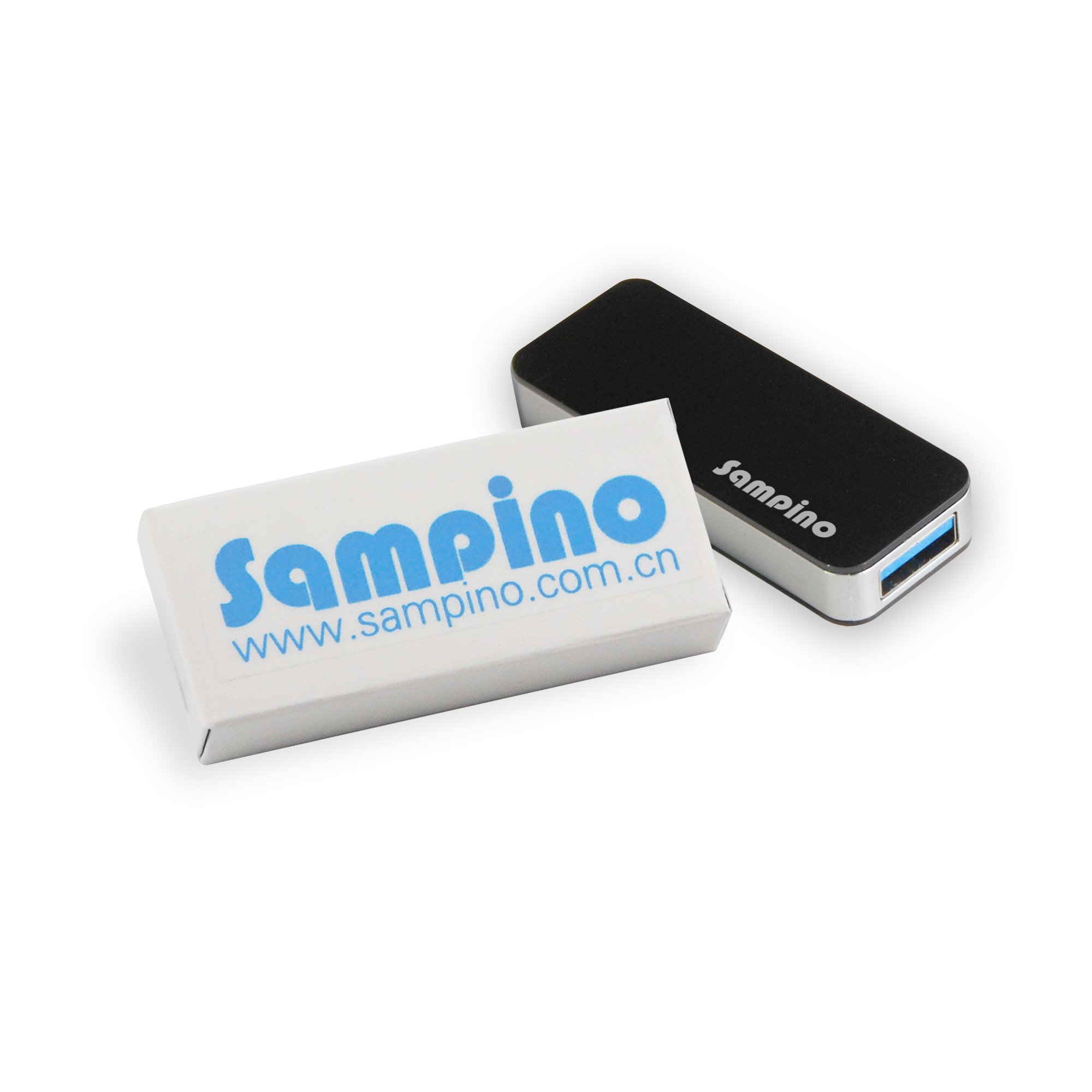 Sampino 16GB USB 3.0 Retractable Capless Flash Drive,Compatible for Windows 8, 7, Vista, XP, Mac (Black)