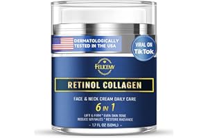 Felicemy 6-in-1 Face Cream for Men, Mens Face Moisturizer, Anti-Aging Face Cream for Men with Retinol Collagen & Hyaluronic Acid, Eye Bags & Dark Spot Remover, After Shave Lotion 1.7 Fl Oz