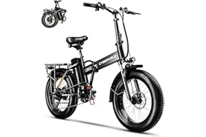 Cybervelo 1000W Folding Electric Bike, 48V 20.8AH Large Removable Battery E-Bike, 30+MPH, 80 Miles Max Range, 20" Fat Tire Electric Bike for Adults, Adult Electric Bicycles for Commute