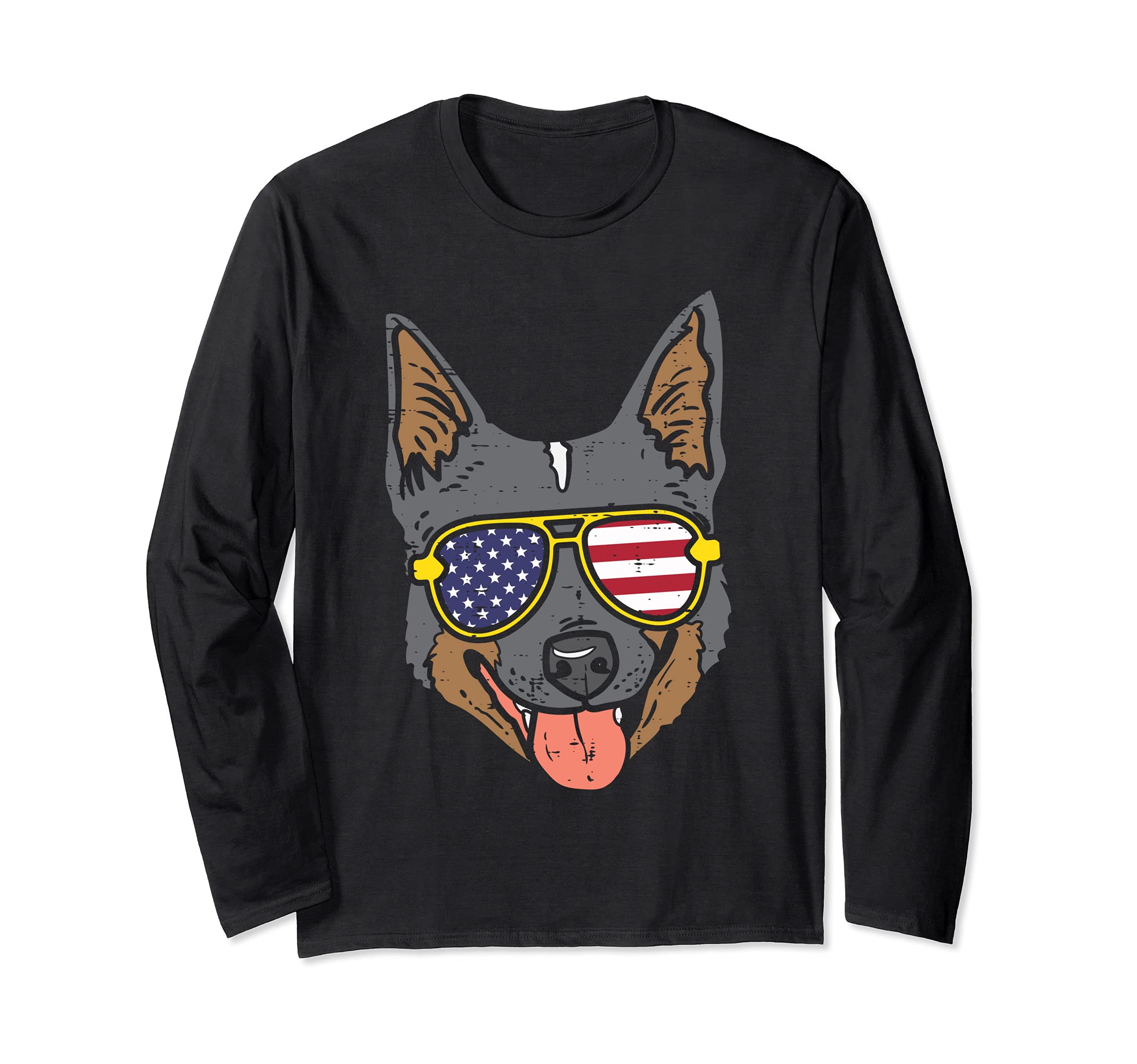 Australian Cattle Dog Heeler American 4th Of July Fourth Dog Long Sleeve T-Shirt