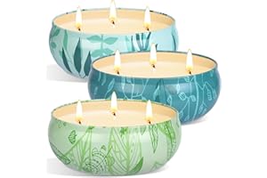 AOTTOM Citronella Candles Outdoor, 3-Wick 3 x 12oz Candle for Home Patio up to 240 Hours Burning, Natural Soy Wax Citronella Candle Bulk for Garden Yard Home Balcony Camping Backyard, Summer Candle Gift
