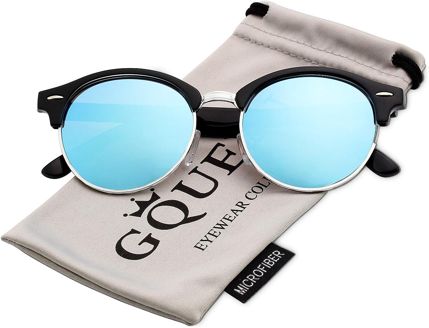 GQUEEN Horn Rimmed Half Frame Polarized Sunglasses GQO6