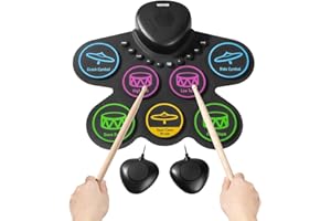 VEVOR Electric Drum Set, 7 Pads, Roll-up Drum Practice Pad, Electronic Drumset with Headphone