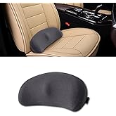 Lonuxi Car Seat Cushion, Memory Foam Vehicle Driver Seat Support Pillow for Back Pain Relief, Comfortable Lumbar Pillow for Driving, Office Chair, Wheelchair, Universal for SUV, Truck, RV (Dark Gray)