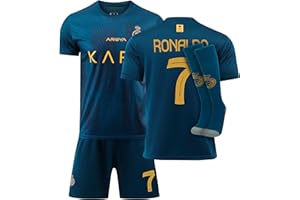 5tars 2023/24 Al NASSR No.7 Jersey Kids Socks Shorts Set Short Sleeve Boys Soccer Jerseys Youth Sizes