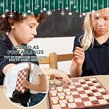 Peradix 25cm Magnetic Chess & Checkers Set Folding Board Kids Adults Brown view 8