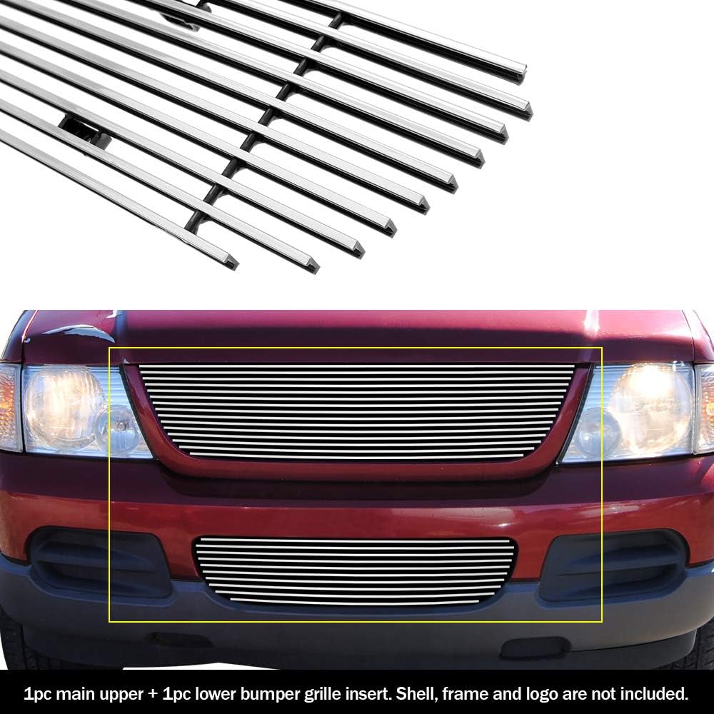 Amazon Com Aps Compatible With 02 05 Ford Explorer Billet Grille Combo Upper Lower Bumper F879a Automotive