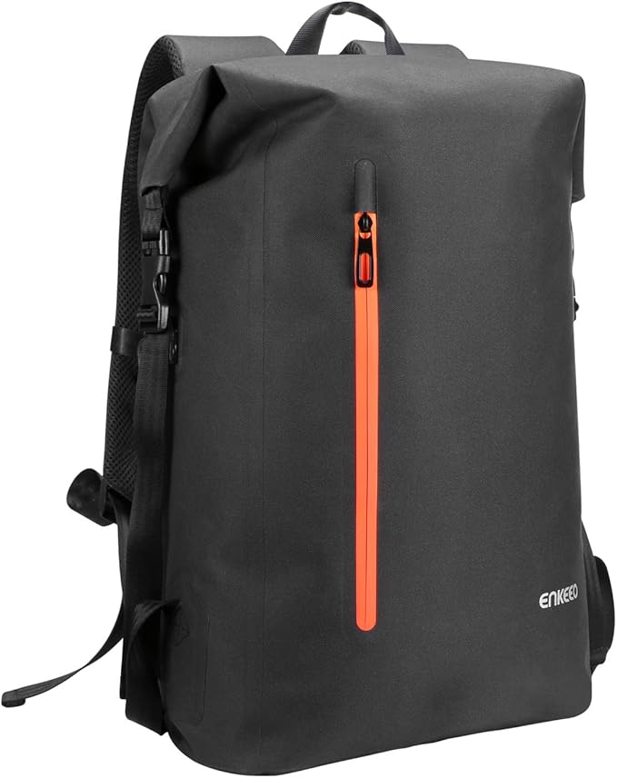 ENKEEO Waterproof Roll Top Backpack 35L Men & Women Rucksack with Safe