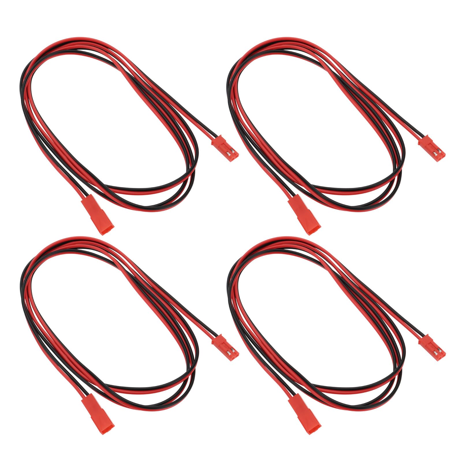 Be In Your Mind 4Pcs JST Plug Connector Cable 2Pin Male to Female Extension Cable Compatible with RC Model Car Retrofitting Radio Control 22AWG 100cm