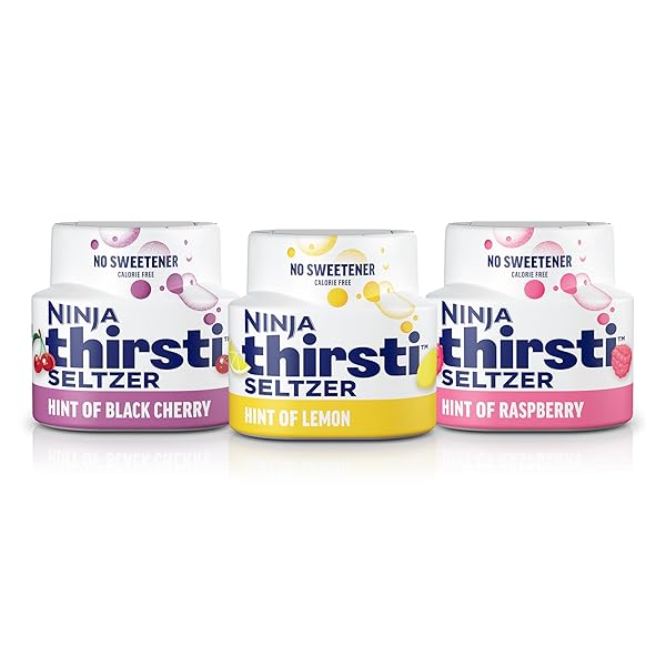 NINJA THIRSTI FLAVORED WATER DROPS, SELTZER VARIETY PACK, CRISP AND REFRESHING SPARKLING WATER, ZERO CALORIES, ZERO SUGAR, ZERO SWEETENERS, MAKES 20, 12OZ DRINKS, 3 PACK, WCFV1