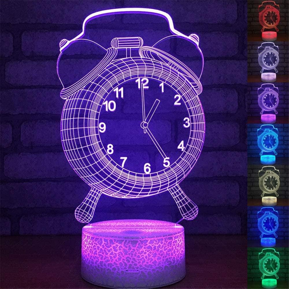 Alarm Clock 3D Night Light Bedside Lights for Children Gaming Gifts for