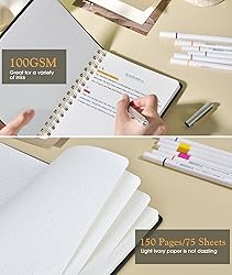 Dotted Spiral Journal Notebook, A5 Hardcover Spiral