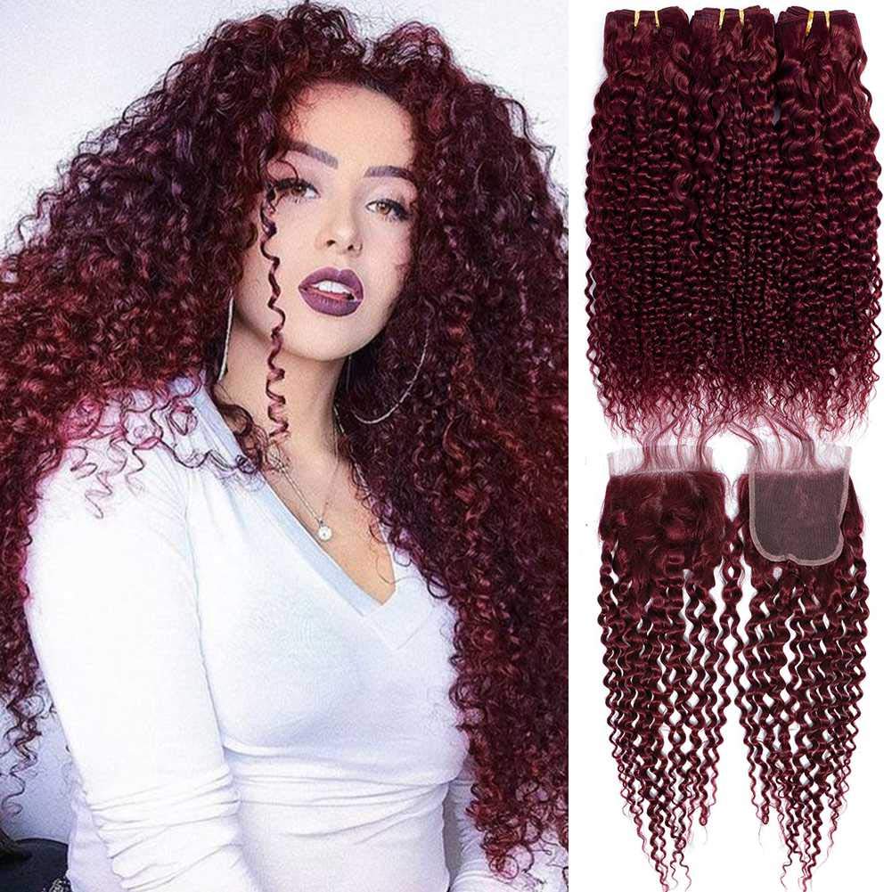Amazon Com Valentine S Day Gifts Burgundy Curly Hair Extensions