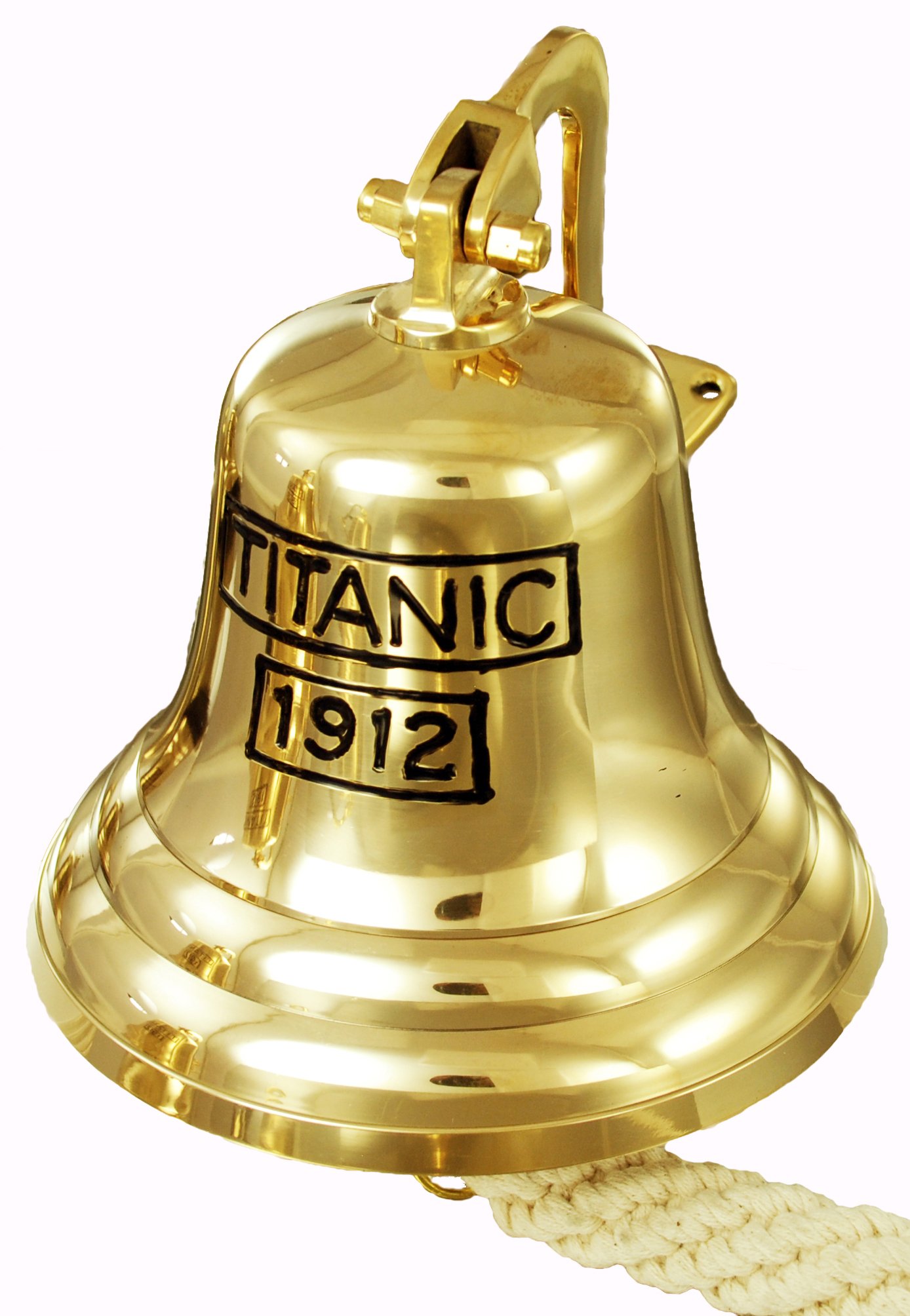Buckingham Solid Brass Titanic Ship, Last Orders, Pub, Door, Wall Mountable Bell 8" / 20 cm, Gold by Buckingham