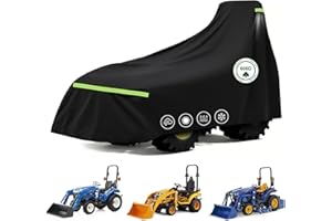 CEMOFE Tractor Cover, 600D Oxford Heavy Duty Waterproof with Air Vents & Reflective Strips, Universal Fit for John Deere, Kubota BX, New Holland Boomer, Mahindra Max with Storage Bag (189''L*76''W*86''H)