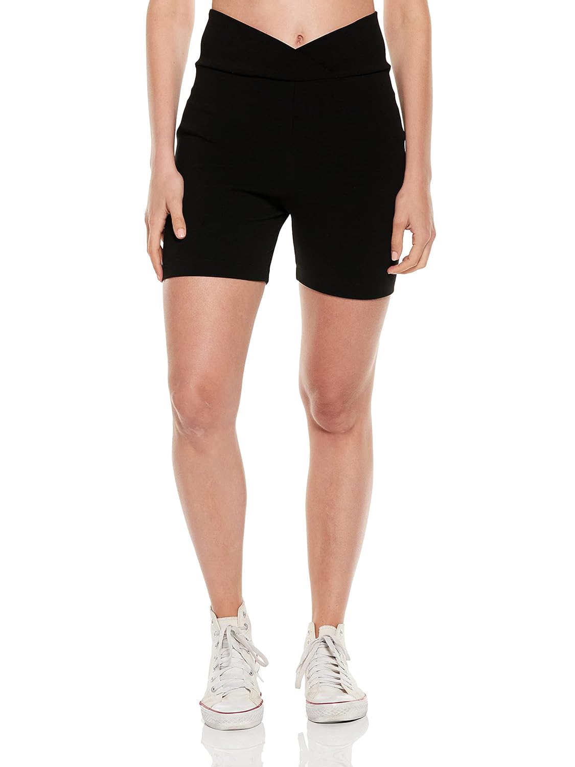 Buy UNMADE Overlapped Waist Cotton Spandex Interlock Shorts at Amazon.in