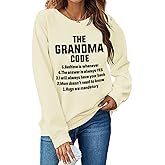 Cayxatiu Grandma Sweatshirts Nana Sweatshirt The Grandma Code Sweatshirt Grandmother Crewneck Gifts for Grandmas Sweatshirts