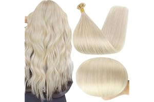 Full Shine U Tip Hair Extensions Color 60 Blonde Hair Nail Tip Hair Extensions for Women 22 Inch Prebonded Fusion Extensions 