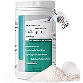 Organic Excellence Collagen Peptides, Grass-Fed Bovine Unflavored Collagen Powder Type I & III Hydrolyzed Collagen, Support Skin, Joints, Gut, Hair, Nails, Non-GMO, 12g Protein/Serving, 16 oz (453g)