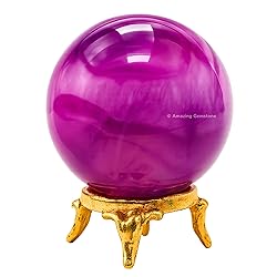 Amazing Gemstone Pink Onyx Crystal Ball with Stand