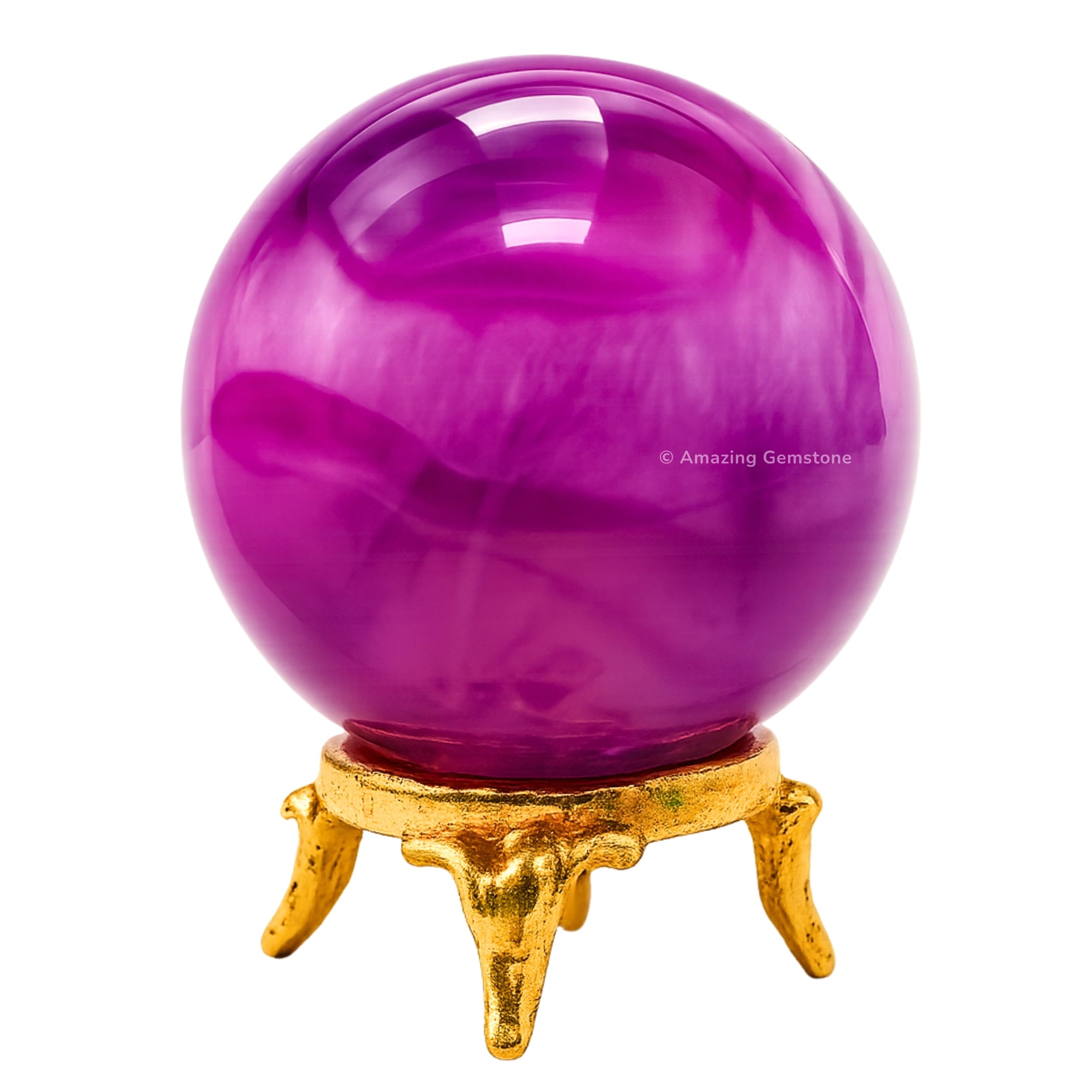 Amazing Gemstone Pink Onyx Crystal Ball with Stand