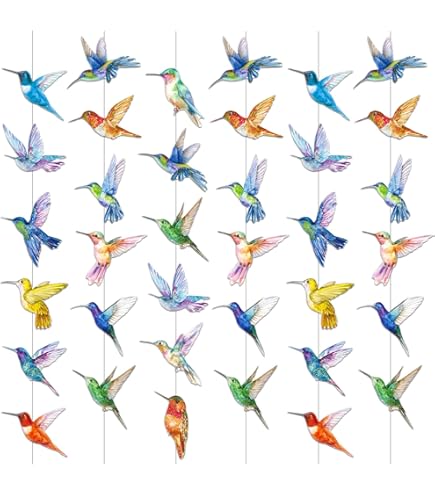 Cartel De Feliz Cumpleaños De Colibrí, Cartel De Fiesta De Pájaro Volador Para Pasteles, Suministros De Fiesta De Naturaleza