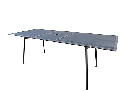 Pure Home & Garden Ausziehtisch Zadar, aus hochwertigem pulverbeschichtetem Streckmetall, 170/220 x 90 cm, Butterfly Auszug