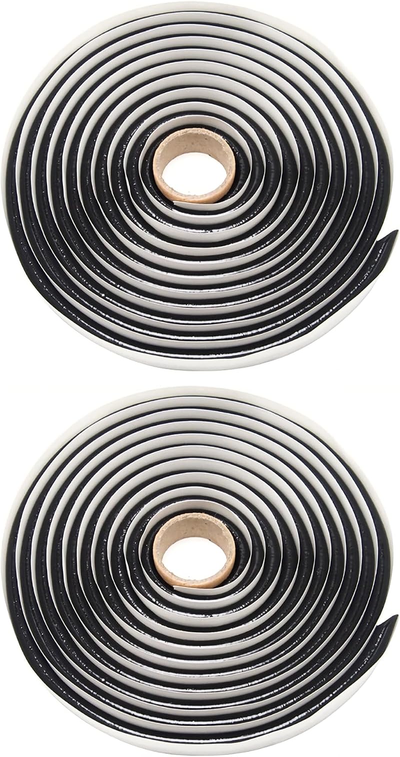 QWORK 2 Piece Butyl Sealant Tape 9.5mm x 13ft Black for Automotive Doors Windows