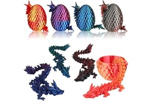 4Pcs 3D Printed Dragon Eggs with Dragon Inside, Easter Basket Stuffers Mini Dragons Egg Set, Surprise Mystery Easter Egg Fidg