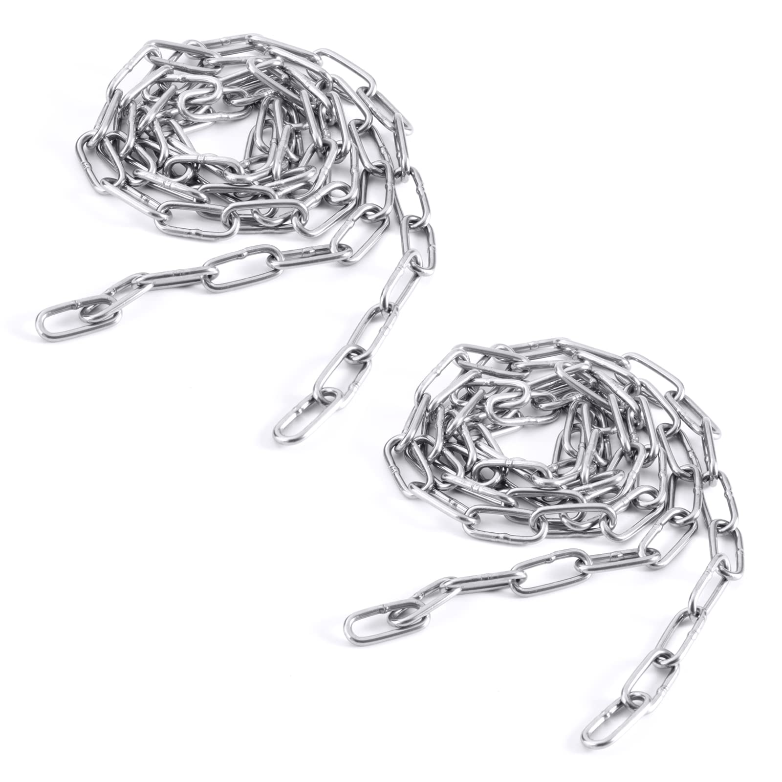 hannger DIY Chain 2 Packs, 3MM 1.5 Metre Cut Length in Metal Chain, Stainless Steel Chains Corrosion & Rust Resistant Heavy Duty Steel Chain for Anti-Theft/Lift Chain/Pet Dog/Decorative/Guardrail