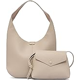 NEWBELLA Women's 2-Piece Foldable Hobo Bag Set-Soft Faux Leather Tote & Crossbody Purse