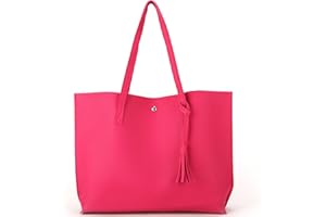 Nodykka Women Tote Bags Top Handle Satchel Handbags PU Faux Leather Tote Bag with Tassel Shoulder Purse