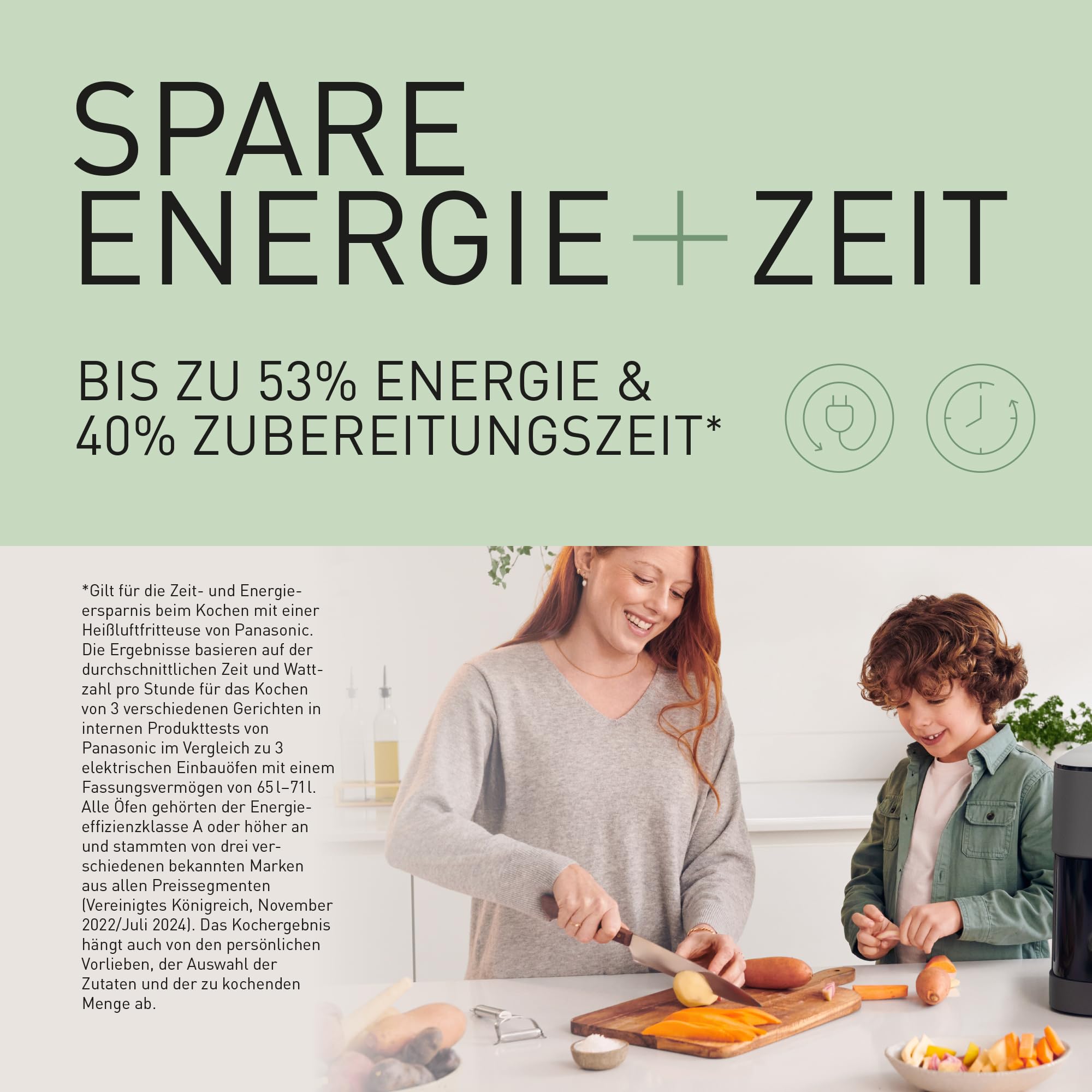 Panasonic NF-CC600AXE Air Fryer mit Sichtfenster, 6 l, 80–200 °C, digitaler Timer & LCD-Display, sanfte Dampfzugabe, 11 Voreinstellungen, einfache Reinigung, Schwarz mit Griff in Roségold 8