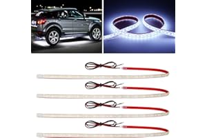DUOFU365 12V Car LED Strip Light,24inch Car Interior Light Strip IP68 Waterproof Cuttable for Car Motorcycles Boat Golf Cart Truck Cargo Home Decoration with Strong Nano Tape,(4PCS)