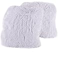 Sweet Home Collection Plush Pillow Faux Fur Soft and Comfy Throw Pillow (2 Pack), White