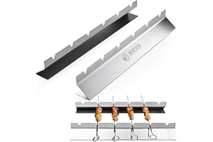 Mountain Grillers Stainless Steel Shish Kabob Skewers - 14.6" Long - Flat Metal Kebab Skewers for Grilling Meat & Vegetables - Reusable BBQ Grill Stick - Barbecue Accessories - 1lb