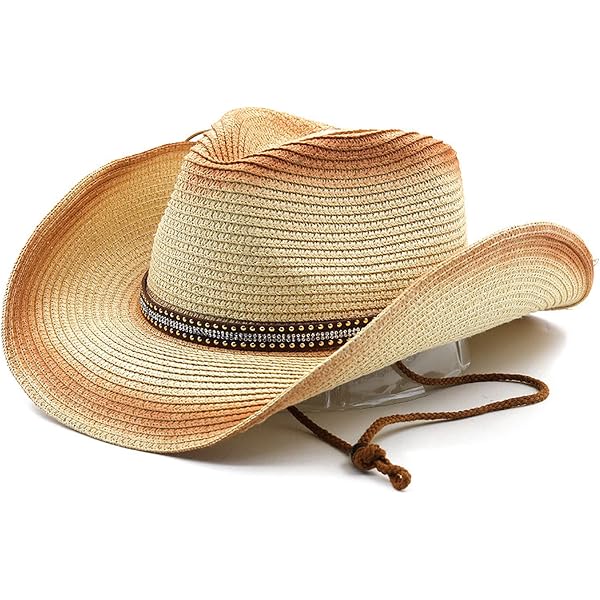 Unisex Western Cowboy Hat with Bull Buckle and Studded Band  display picture 2