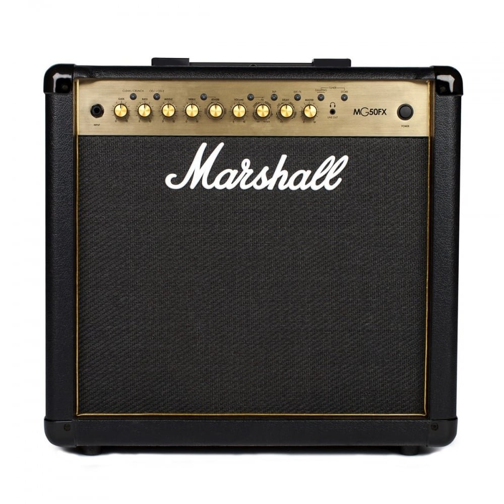 Marshall MG50GFX Guitar Combo Amplifer with Built-in FX, Practice Amp Suitable for Electric Guitar - Black and Gold